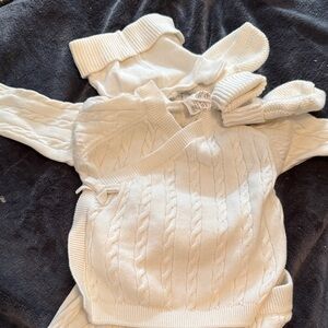 Chic Cream Cable Knit Kids Set